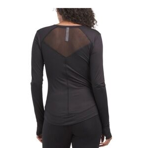 X by Gottex Black Long Sleeve Mesh Back Top